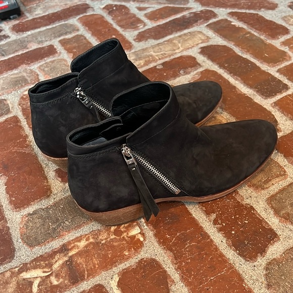 Sam Edelman Black Leather Suede Ankle Booties - Picture 1 of 6